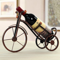 Vintage creative tricycle wine rack Wrought iron wine display rack Living room home decoration ornaments red wine rack
