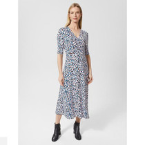 Hobbs Direct Mail UK 2023 New Womens Clothing Print V - collar wrapped dress