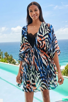 Direct mail UK 2023 new female zebra printed kimono and wind dress