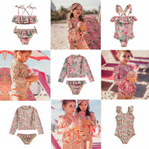 Female baby swimsuit children bikini new Nordic INS Wind split long sleeve baby small flower girl swimsuit