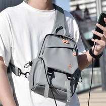 Hong Kong Tide Card New Chest Bag Men Backpack Large Capacity Single Shoulder Bag Fashion Casual Diagonal Satchel Chest Front Bag