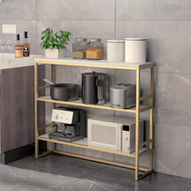 Nordic kitchen storage rack Narrow side cabinet Marble kitchen shelf Multi-layer floor-to-ceiling microwave oven cooking table