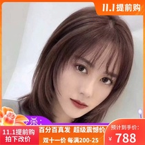 No. 11 semi-manual double delivery needle real hair wig female long hair collarbone hair high-level first love hairstyle full real hair