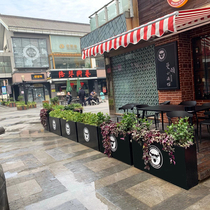 Outdoor wrought iron flower pot rectangular combination flower box Square tree box Commercial Street outside the flower bed restaurant partition flower trough