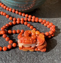 Yang Yujia natural yellow dragon Jade eggplant pheasant blood red three-color golden sand old material carving overlord Pendant certificate certificate