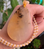 Yang Yujia natural yellow dragon jade ice water grass snowflake nothing brand sweater chain pendant certificate new popularity