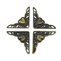 35MM SMALL love alloy corner piece wooden box gift box decorative piece TRIANGLE protection corner code RETRO corner