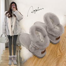 2021 winter new snow boots women's fashion thick bottom comfortable casual shoes round head flat heel cotton shoes women's boots