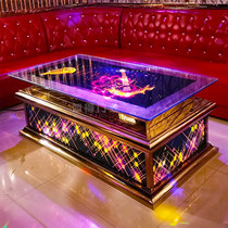 Custom Night Field Clubhouse Ktv Tea Table Luminescent Table Tempered Glass Stainless Steel Fashion Bar Special Table