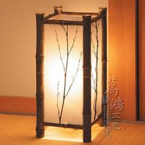 Guest room bamboo lamp Japanese room floor lamp Japanese tatami lamp Handmade pastoral natural bamboo lamp Safety certification