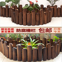 Anti-corrosion wooden fence Garden fence Outdoor courtyard Flower bed small fence Outdoor decorative stake fence fence