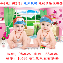 Big-eyed twin male baby wall sticker preparation pregnant doll photo wedding room pictorial traditional baby baby painting New Year picture