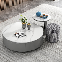 Rock board tea table light luxury simple modern small apartment table round very simple creative coffee table table living room household