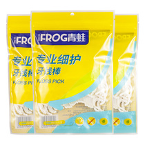 Frog 100-pack professional fine floss stick smooth and not easy to break mint flavor bag