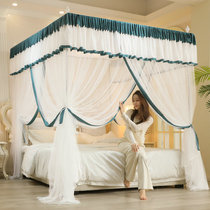 New dust-proof top cloth Shield Grey Princess Wind Mosquito Net Palace Style Triple Door Floor stainless steel bracket Home Bed Mantle