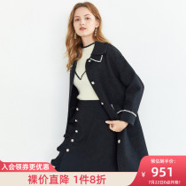 YINER Yiner mall with the same womens clothing 2020 winter new beaded stitching wool double-sided coat