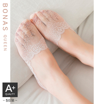 Pauline summer lace boat socks female non-slip not falling heel sock bottom invisible short socks lady Summer shallow and thin
