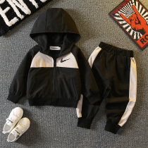 2021 new boys autumn suit children Spring and Autumn two sets of small children Spring and Autumn foreign style fashionable sportswear tide