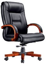 Comfortable home office chair Leather boss computer chair can lie business manager backrest chair Solid wood armrest conference chair
