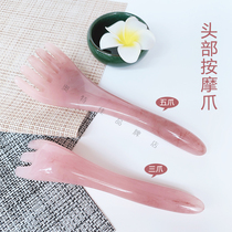 Head massage claw Meridian brush five claws three teeth massager beeswax point stick head therapy comb resin scraping bar