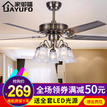 American ceiling fan lamp dining room European bedroom with lamp ceiling fan home living room fan lamp iron leaf wood ceiling fan lamp
