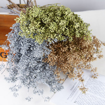 Natural millet fruit dried flower bouquet golden silver eucalyptus eternal flower living room restaurant decorative flower material