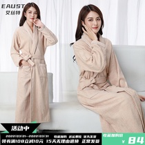 Pure Cotton Towel Material Bathrobe Hotel Beauty Salon Water Suction Speed Dry Bath Clothes Men And Womens Four Seasons Long Lovers Sleeping Robes