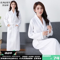 Bathrobe pure cotton thin section Hotel beauty salon customizable couple sleeping robes for men and women long section suction speed dry bath clothes