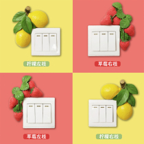 Creative Fruit Switch Patch Wall Patch Kitchen Switch Decoration Stick resin Childrens room Bedroom cute Decorative Socket Sticker