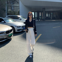 MULVAN White Broadlegged Pants Woman Western Dress Pants 2022 Spring Style Design Sense Casual Pants Straight Barrel Covety Drag Pants