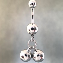 Double bell vertical piercing beauty ring lip ring sexy piercing jewelry import titanium steel body ring European and American pa ring umbilical ring