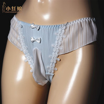 Sexy mens triangle trousers breathable lace lace solid color Japanese thin mens and womens waist underwear free of contact