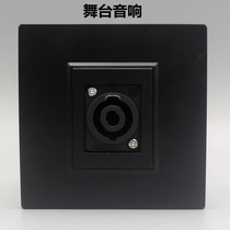 Type 86 multimedia panel Black large four-core stage audio panel Ohm head speaker high power audio socket