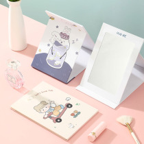 Home home girl heart ins wind net red folding mirror desktop can stand cute portable high-definition mirror makeup mirror