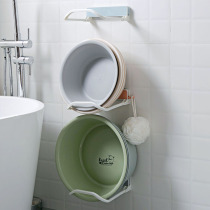 Home home washbasin rack Bathroom wall-mounted hanging basin artifact free hole bathroom strong hook Raspberry storage rack