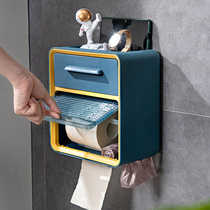 Home home bathroom tissue box Household waterproof non-perforated toilet pumping paper roll paper multifunctional net celebrity shelf