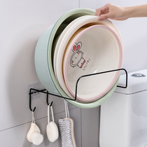Punch-free washbasin holder toilet wall hanging rack kitchen wall strong viscose adhesive hook Basin storage rack