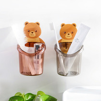 Home Cartoon Free punching Wall-mounted Containing Silo Toothpaste Containing box Home Bathroom Toothbrush Holder Dental holder