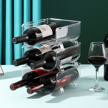 Home wine storage rack home plastic creative simple beer beverage bottle refrigerator storage rack can be superimposed
