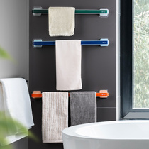 Home towel rack home toilet bathroom bathroom non-perforated bath towel rack toilet towel bar artifact