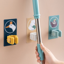 Home home free hole mop hook Bathroom paste broom storage rack Sticky hook Strong viscose mop clip artifact