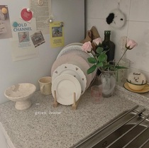 green house * Korea ins blogger kitchen teacup dinner tray storage rack dividing drain display rack