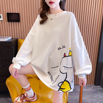 200 catty net red mid-length pregnancy woman dress spring autumn new big code loose necropolis fat mm long sleeve pregnant woman blouses woman