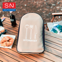 Outdoor camping kitchen utensils portable bag bump cookware storage bag tableware picnic supplies camping tool storage bag