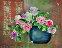 Featured gift handmade embroidery old embroidery piece hand embroidery Su embroidery decorative painting full embroidery peony murals diy fabric
