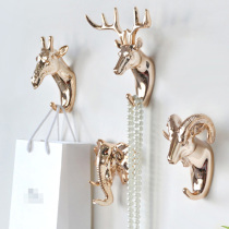 Nordic light luxury animal hook creative cute key frame non-perforated non-nail decorative sticky hook coat hook coat rack