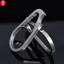 Titanium alloy keychain mens car keychain pendant multifunctional key ring stainless steel key buckle