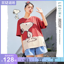 (Snoopy joint name) Lemachi leisure big picture print T-shirt 2021 spring new short sleeve T-shirt female loose
