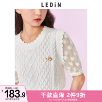 Lemachi spring new vintresses retro sweater women 2022 spring new early spring short sleeves blouses frock sleeves Knitted Shirts Women
