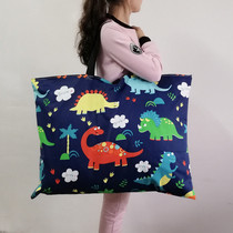 Kindergarten quilt bag children quilt bag cotton cartoon printed canvas finishing storage bag Hand bag washable